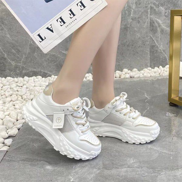 Summer style dad shoes, women's new breathable mesh thick sole, color matching, delicate and casual sports shoes 