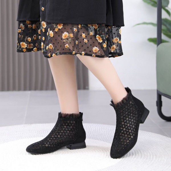 Summer Thin Fashion Martin Boots Hollow out Boots Breathable and Versatile Fashion Single Boots 
