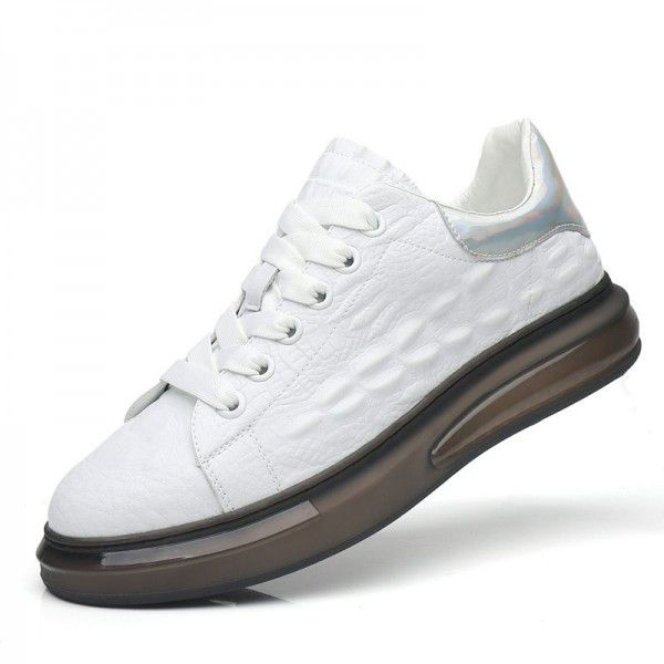 Tiktok Live Broadcast Men's Shoes Spring New McQueen Casual Leather Crocodile Outdoor Sneakers Men's Korean Small White Shoes 