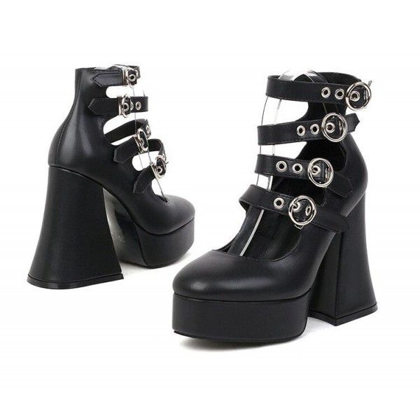 New Spring and Autumn High Heel Buckle Women's Fashion Shoes 