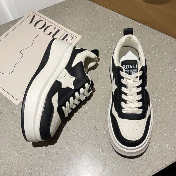Thick sole small white shoes, spring new color mat...