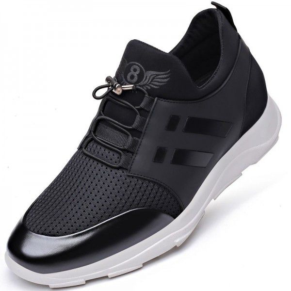 Men's shoes, spring and summer new outdoor sports and leisure shoes, Korean version with elevated height, men's single shoe leather shoes, men's 