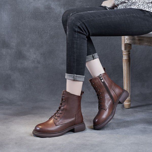 Autumn/Winter Vintage British Martin Boot Top Laye...