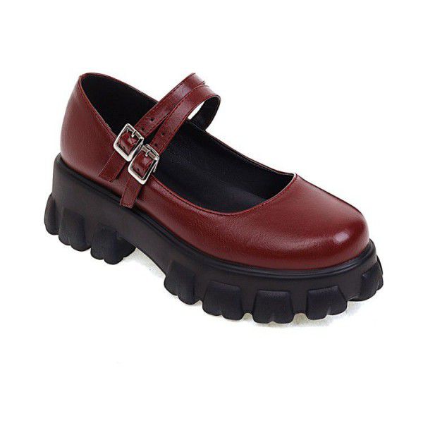 Spring thick sole single shoe women's muffin shoes 
