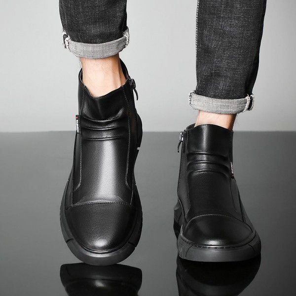 Men's Martin boots New Versatile British style high top shoes Men's winter cotton shoes Chelsea boots Men's boots 