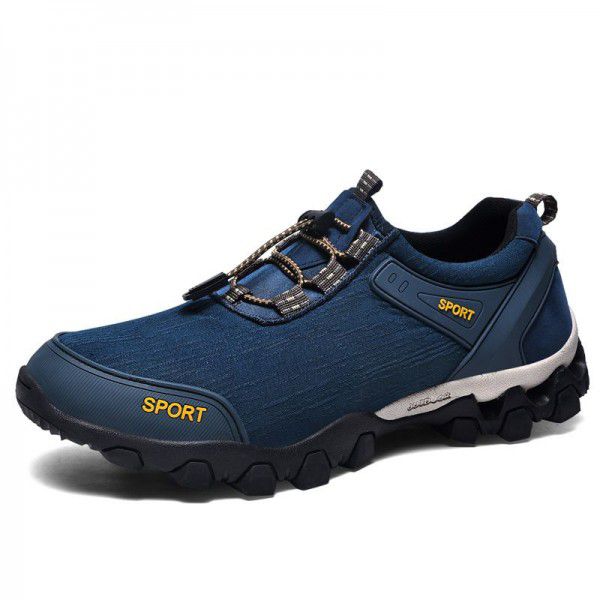 Workwear men's shoes, autumn new outdoor sports and leisure shoes, leather shoes, men's waterproof and anti slip hiking shoes, wear-resistant travel shoes 