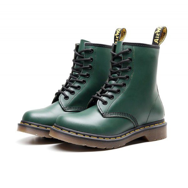 Martin Boots Women's British Style Couple Short Boots Men's and Women's Genuine Leather Boots Round Toe Trend Motorcycle Work Dress Shoes 