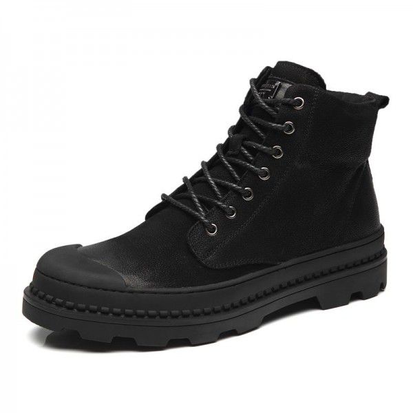 Martin boots, men's boots, winter leather boots, men's snow boots, short boots, high top, single boot, medium work clothes, men's shoes, British fashion 