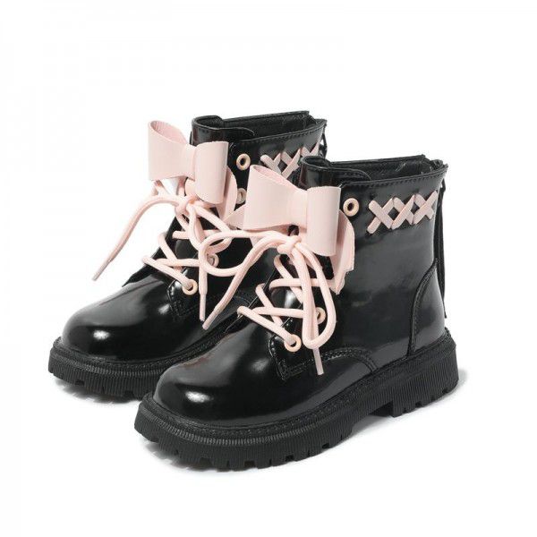 Girls' shoes Martin boots Spring and Autumn new princess single boots Children's winter leather boots Soft baby short boots 