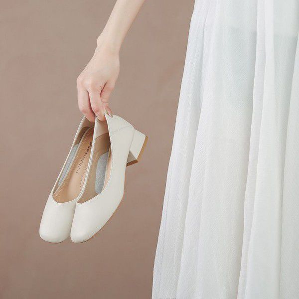 Women's shoes, grandma's shoes, women's thick heel...