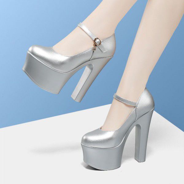 High heeled shoes, wedding thick heels, new runway shoes 