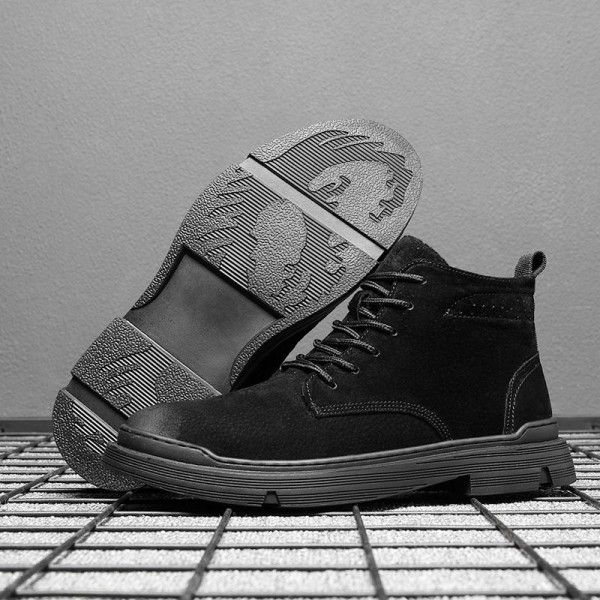 Men's Martin Boots, Men's Genuine Leather Boots, Casual Trend, High Help Work Wear Shoes, Single Boots, Spring New Men's Shoes 