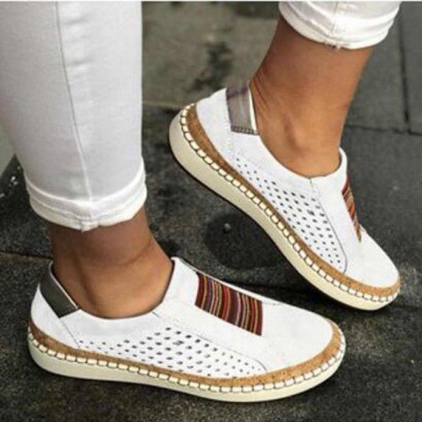 Women's shoes flat bottom color matching Slip-on shoe women's European and American thick soled casual shoes sports style single shoes women 