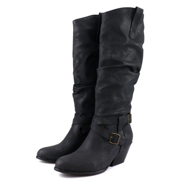 Vintage European and American WISH independent station supply women's thick heels high boots 