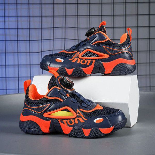 Boys' Shoes New Summer Mid size Children's Single Mesh Shoes Hollow out Children's Sports Shoes Breathable Boys' Frame Shoes 