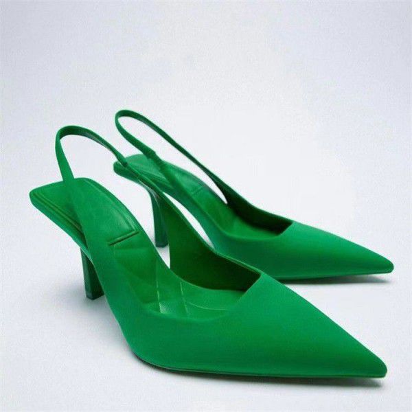 Summer New Solid Color European and American Style Thin Heel Pointed Toe Fashion Single Shoes for Women 