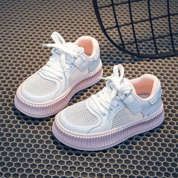 Children's Little White Shoes Spring/Summer New Children's Shoes Korean Edition Girls' Soft Sole Low Top Board Shoes Boys' Casual Shoes Mesh Shoes 