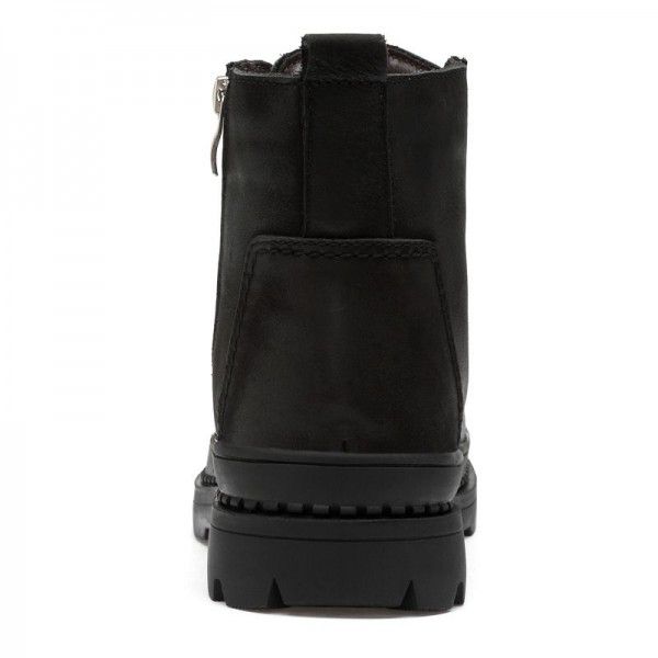 New Men's Short Boots Genuine Leather Martin Boots Men's British High Top Men's Shoes Retro Topcoat Cowhide Men's Boots 