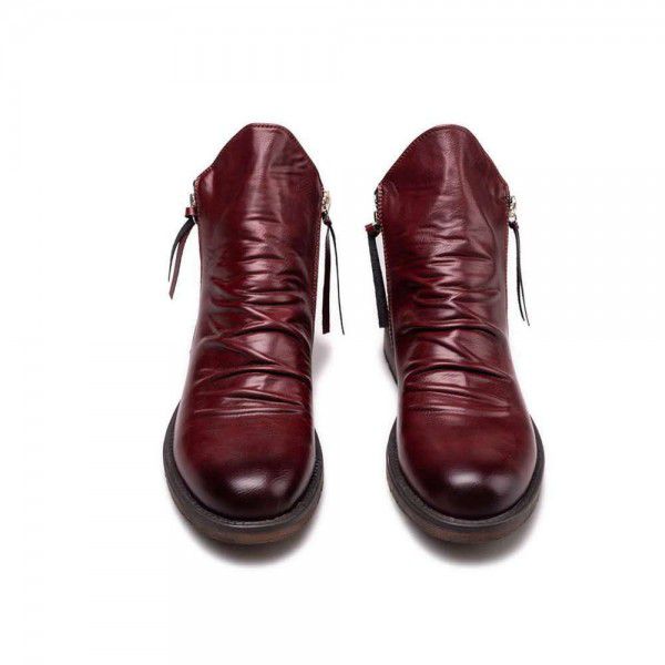 Autumn Martin boots, British style men's boots, retro leather boots, Korean version, men's high top work clothes, men's shoes 