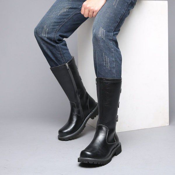 Autumn men's high boots, high riding boots, military boots, men's leather boots, zippered Martin boots 