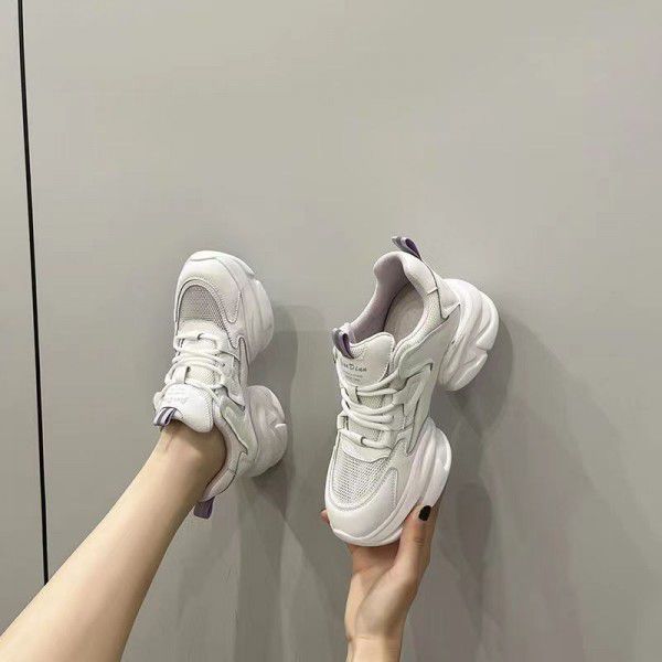 New internet celebrity sports casual shoes Korean version thick sole breathable running shoes 