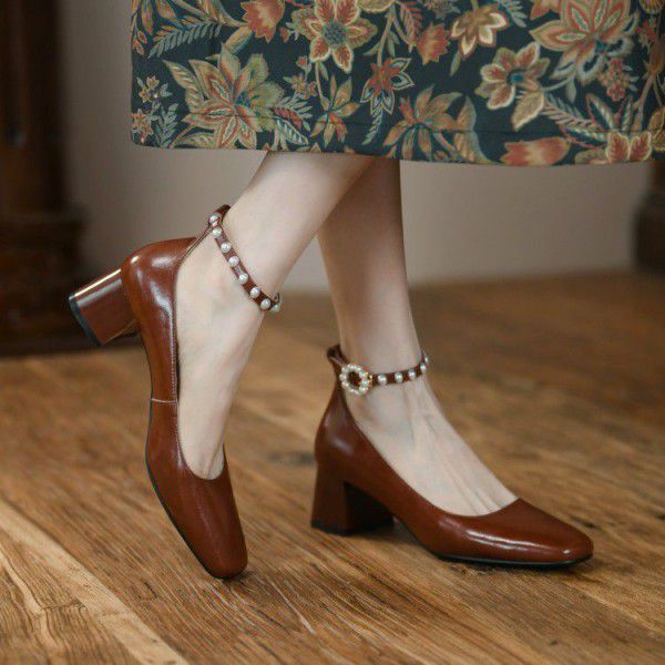 Spring and Autumn New Korean Version Round Toe But...