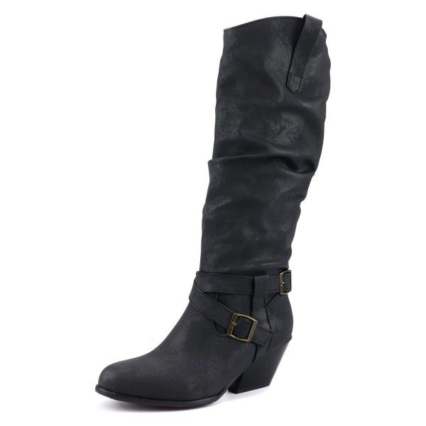 Vintage European and American WISH independent station supply women's thick heels high boots 