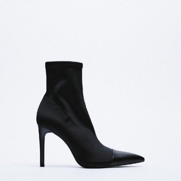Women's Shoes Fashion Pointed High Heel Short Boots New Thin Heel Elastic Slim Boots Celebrity Style Fashion Boots 