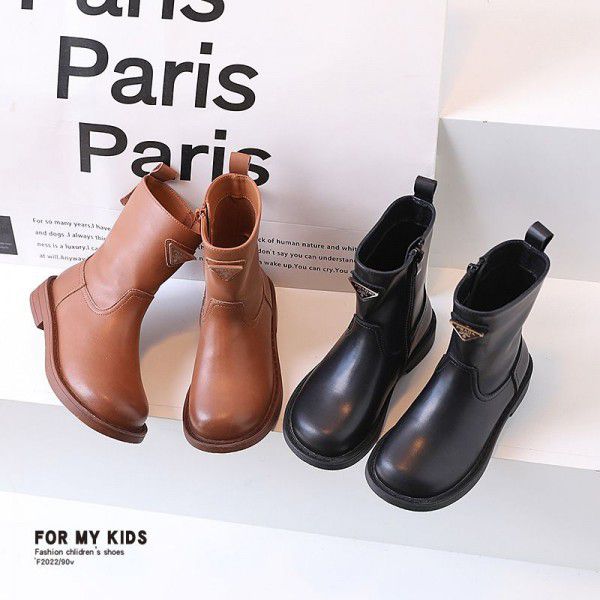 Girls' British style retro Martin boots, girls' pe...