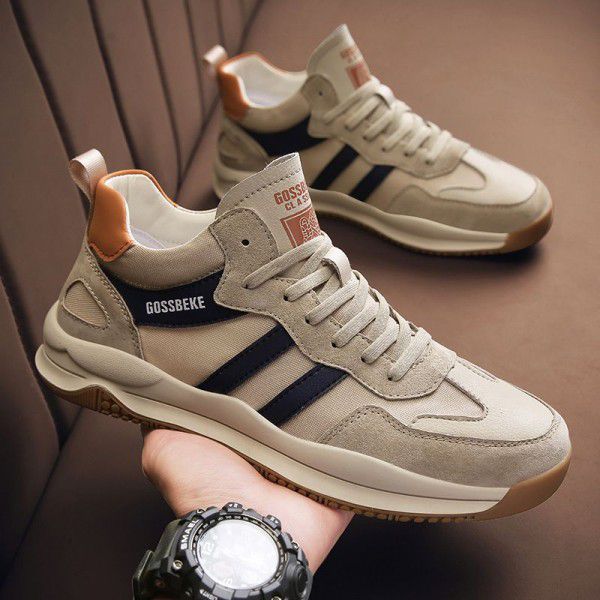 Spring New Men's Low Top Lacing Casual Sports Shoes Youth Fashion Trend Thick Sole Dad Shoes 