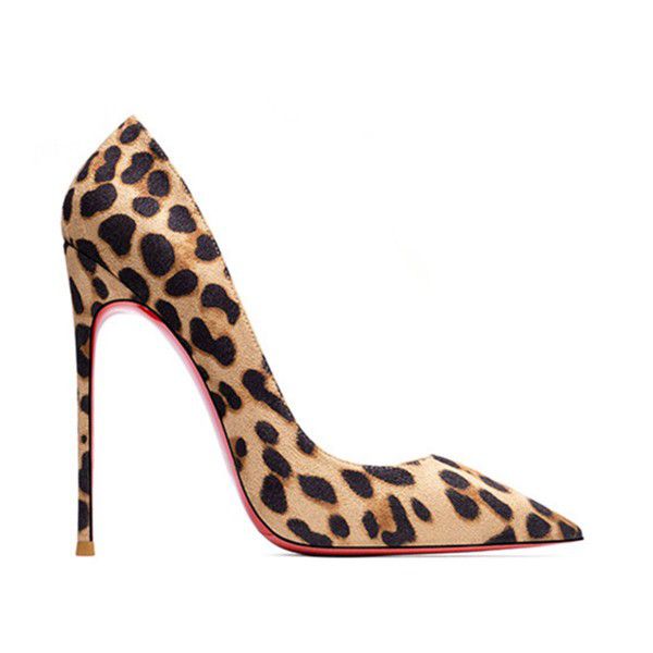 Spring and Summer New European and American Pointed Thin High Heels Fashion Leopard Print Large Women's Singles 