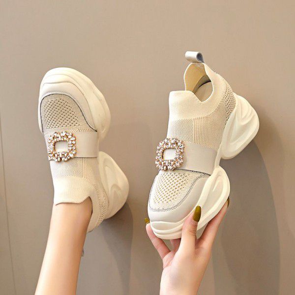 Women's Korean version low cut shallow square buckle casual shoes 