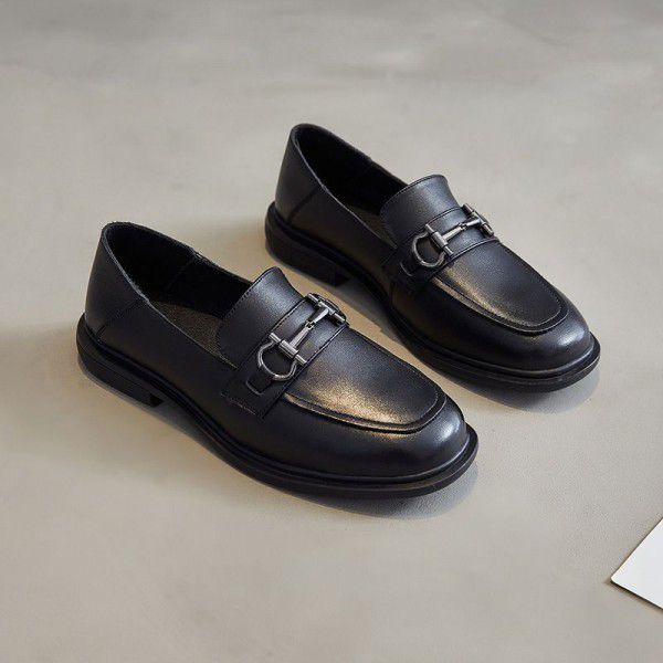 The first layer of cowhide flat sole single shoes ...