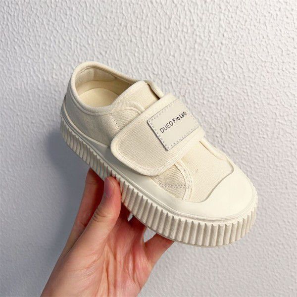Girls' Shoes Canvas Shoes Children's Spring New Velcro Boys' Cricket Shoes 