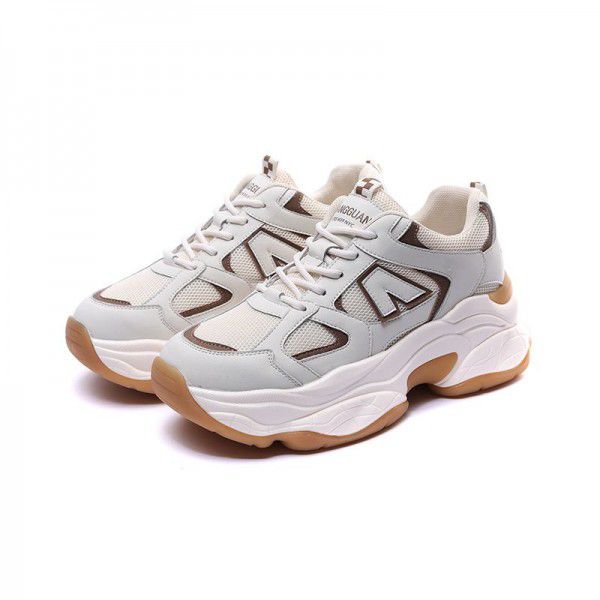 Seasonal New Versatile Couple Breathable Thick Sole Women's Shoes Sports Shoes Casual Elevated Shoes 