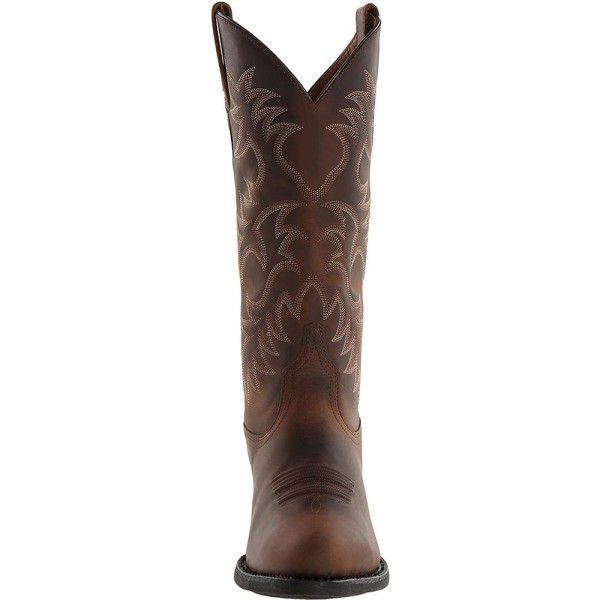 Embroidered high-heeled men's wooden root mid sleeve boots Western Cowboy boot Winter 