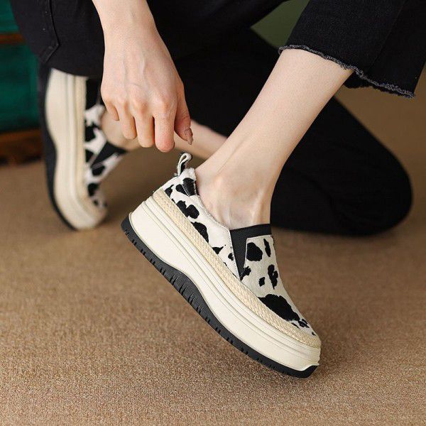 Slip-on shoe New style thick sole single shoes for women's spring Casual loafers Simple board shoes 
