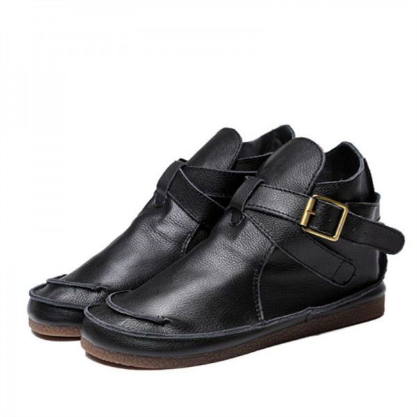 Autumn and Winter New Art Retro Martin Boots Women's Genuine Leather Cotton Boots Sen Series Boots 