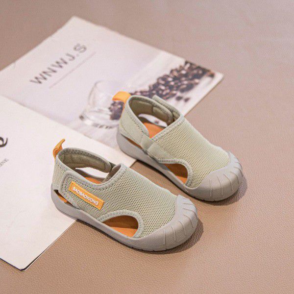 Boys' shoes Baotou sports sandals, summer new children's mesh shoes, summer soft soles, girls' shoes, big boys 