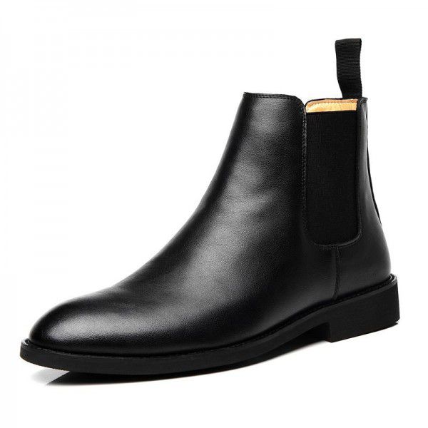 Pointed Chelsea boot Men's Martin Boots English Genuine Leather Boots Cross Border Extra Large 