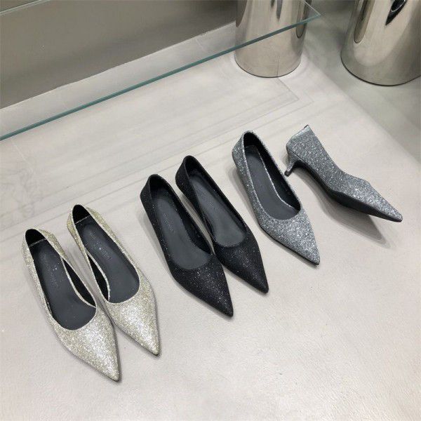 Spring women's high heels, shallow mouth, pointed ...