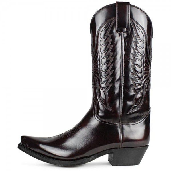 Pointed toe high heel western Cowboy boot embroidered high boots for lovers 