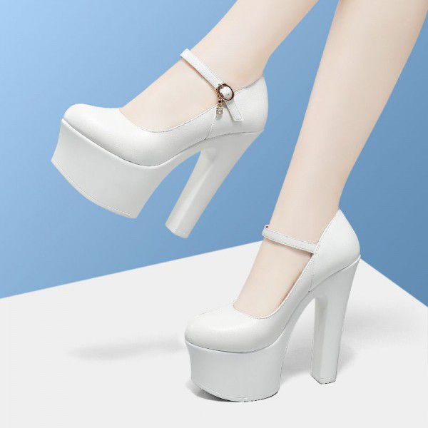 High heeled shoes, wedding thick heels, new runway shoes 