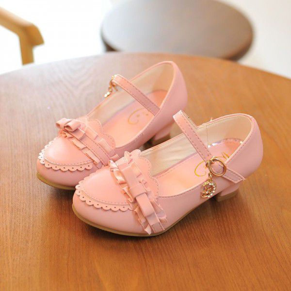 Children's high heels, new leather shoes, girls' single shoes 