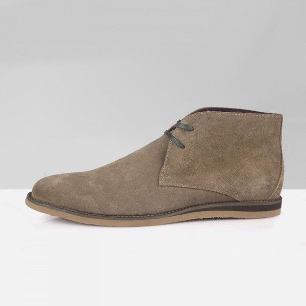 Casual high-top leather shoes British trend simple...