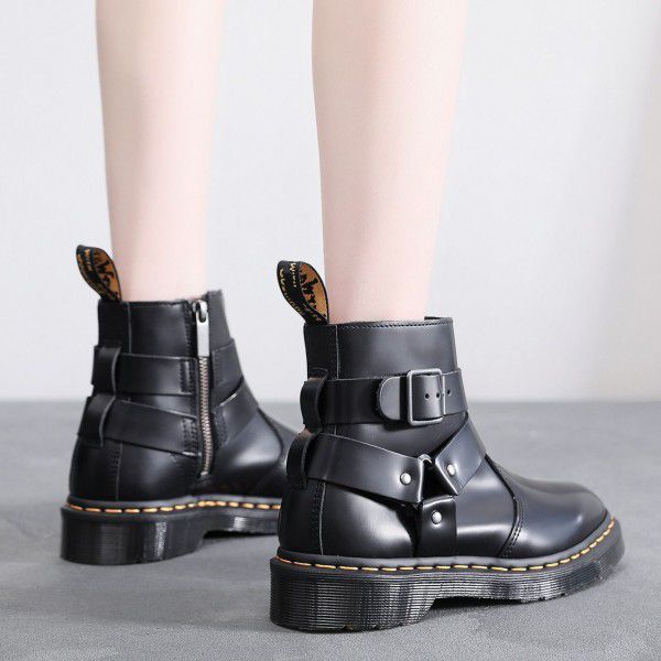 Zip closure Chelsea boot Martin boots Leather short boots for men and women casual small leather boots British boots 