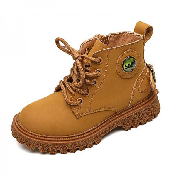 Children's Martin Boots Autumn and Winter New Girls' Fashion Trend Short Boots Boys' English Style Motorcycle Shoes 