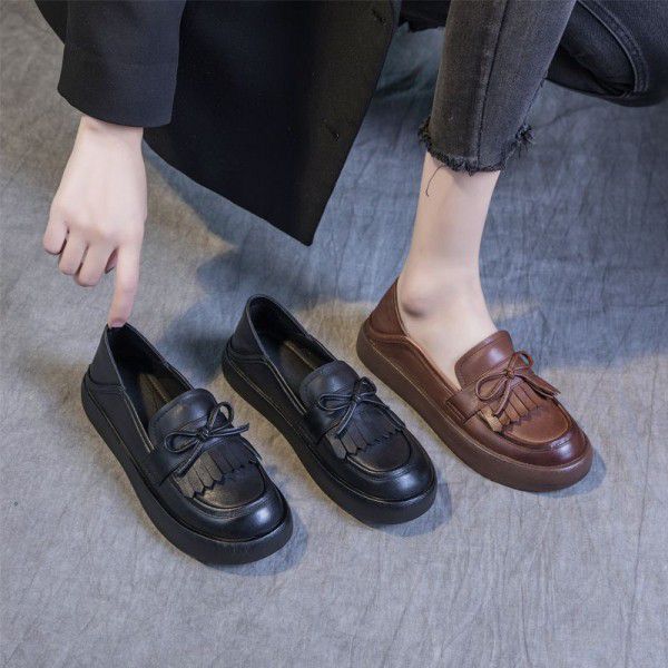Women's casual single shoes Leather top layer Cowh...