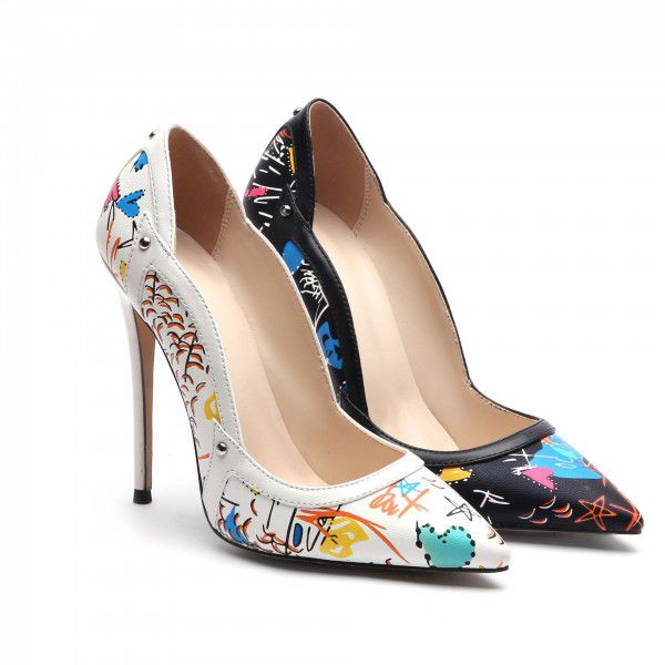 Steel pipe slim high heel splicing jump color fashionable single shoe 