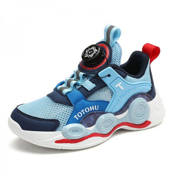 Boys' New Sports Shoes Summer Breathable Children's Mesh Single Mesh Basketball Shoe 